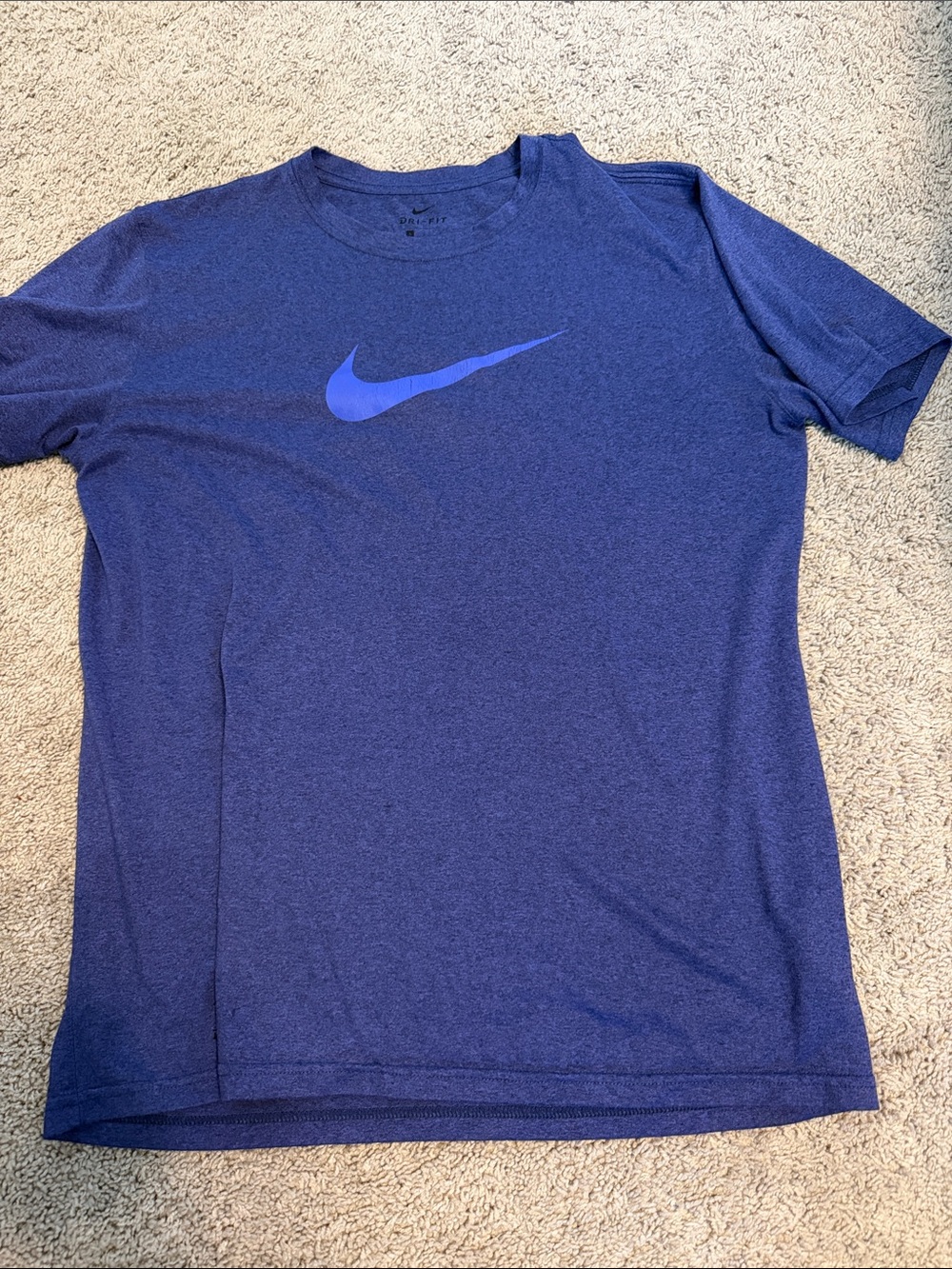 Nike Short Sleeve Performance Tee in Royal Blue with Blue Swoosh